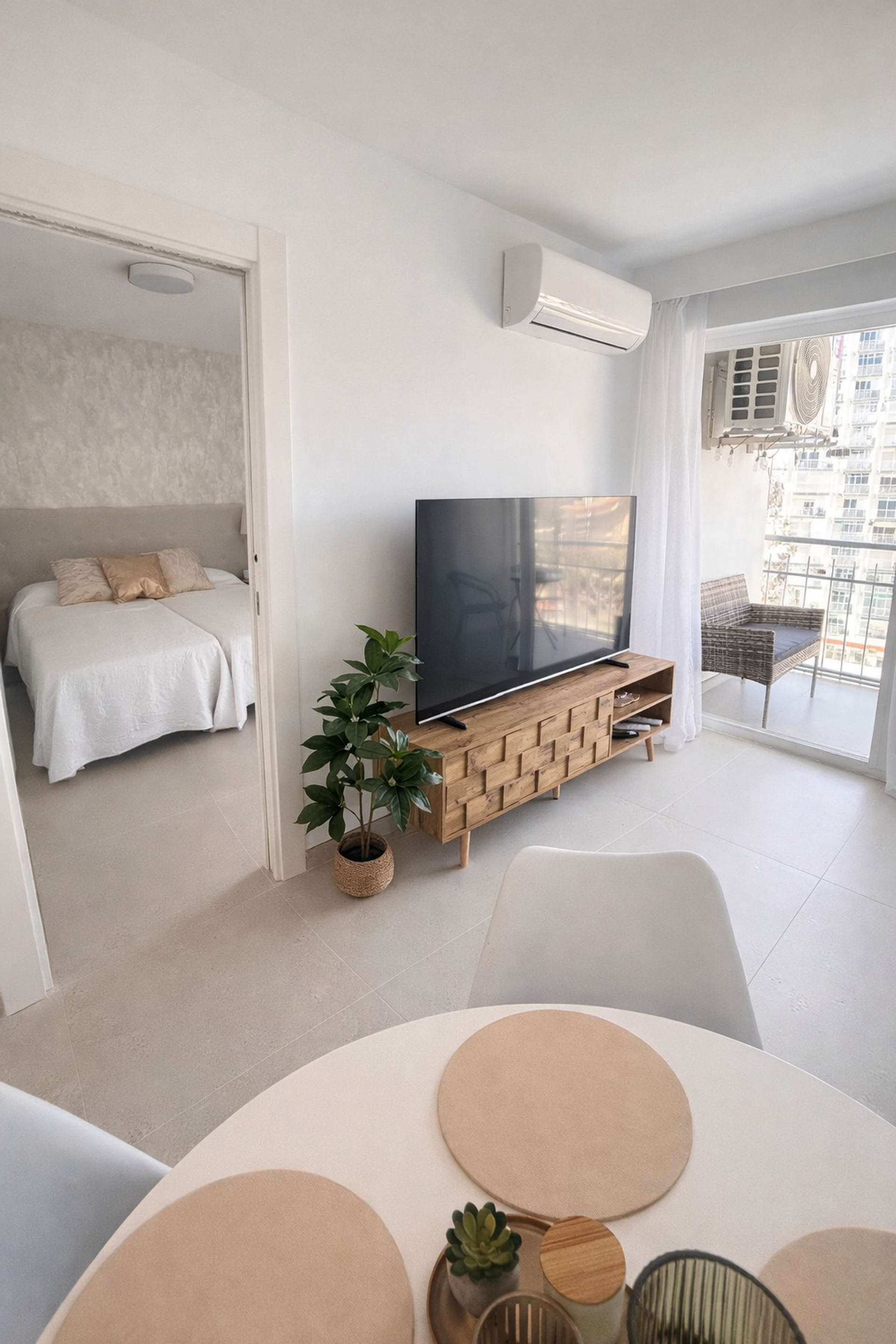 Living room TV open bedroom