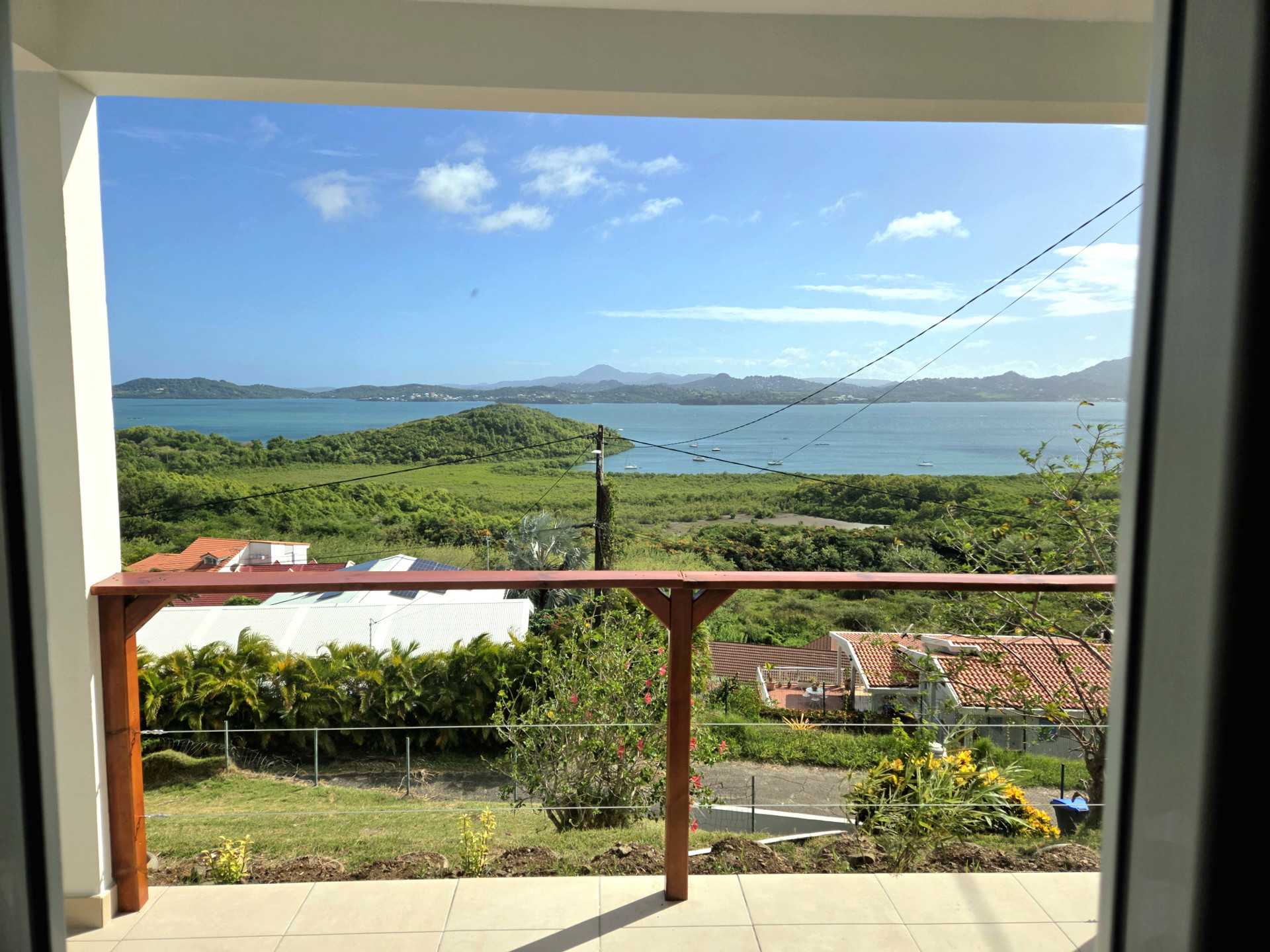 Panoramic sea view from window