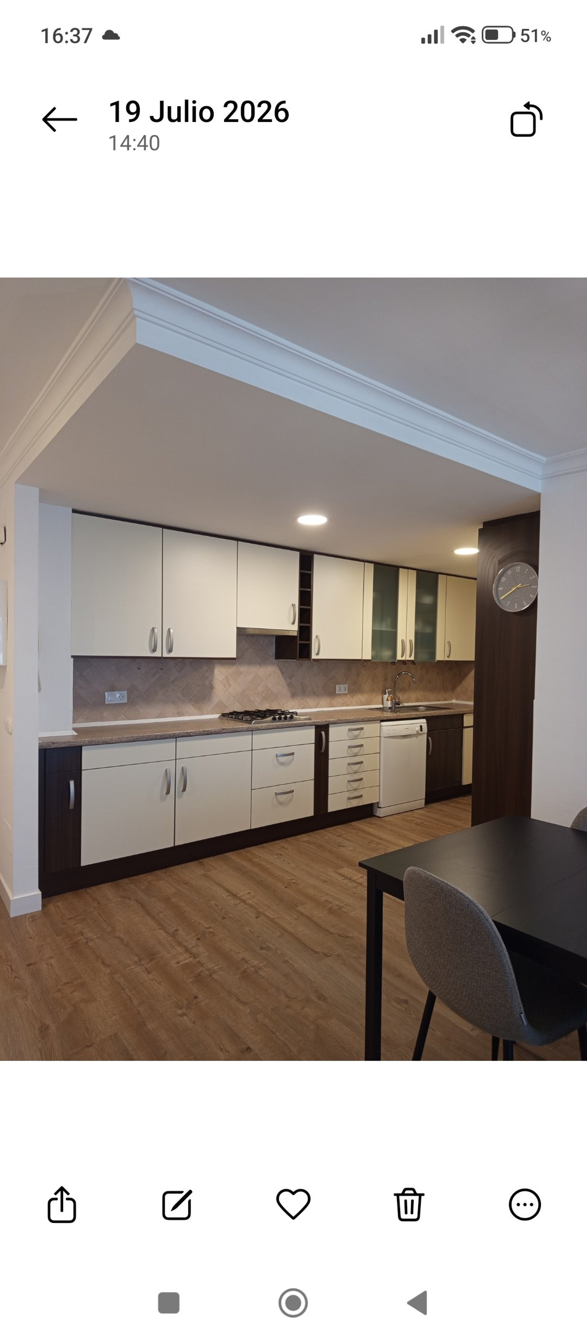 Kitchen with dining table