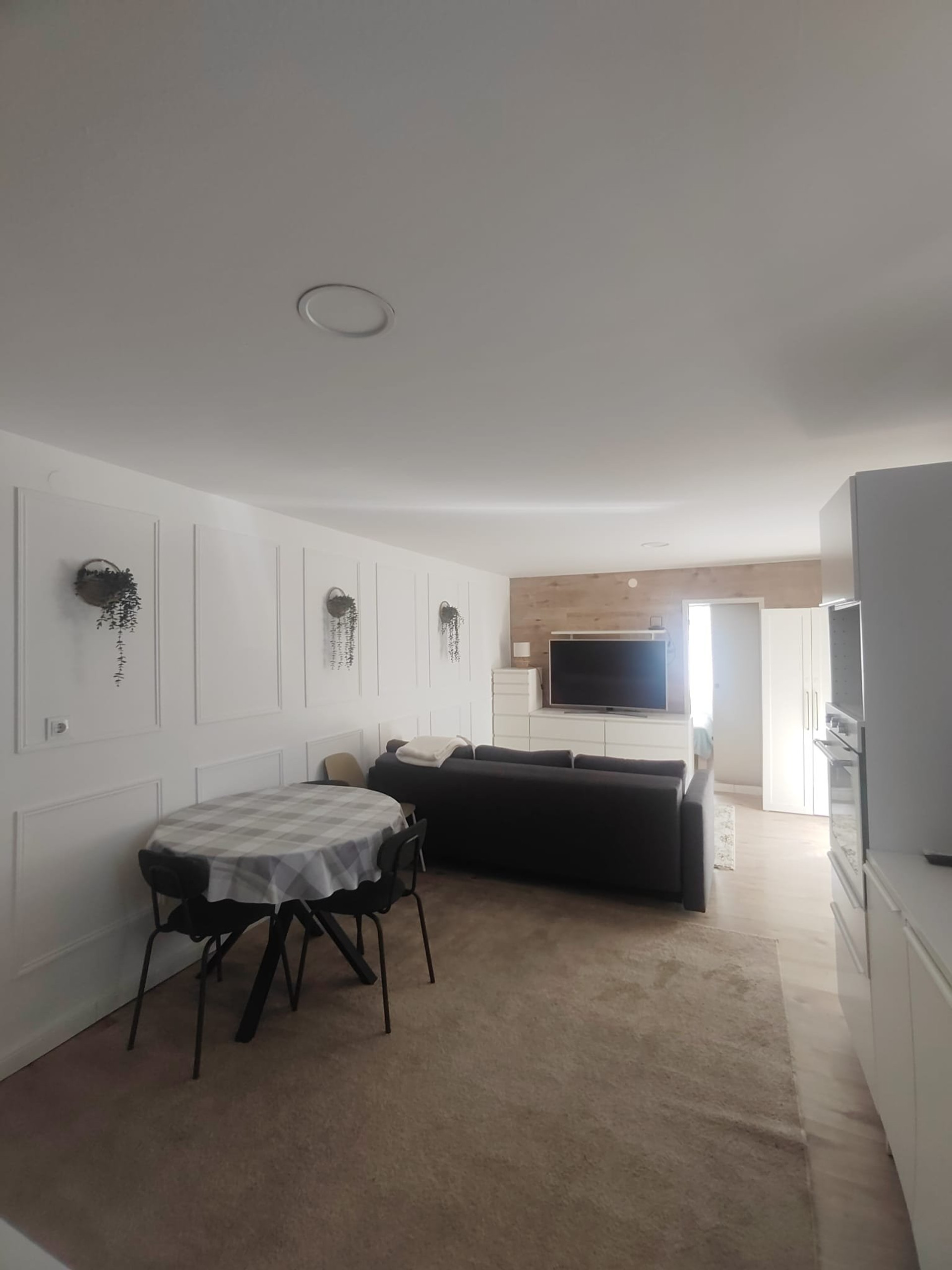 Living room with dining table