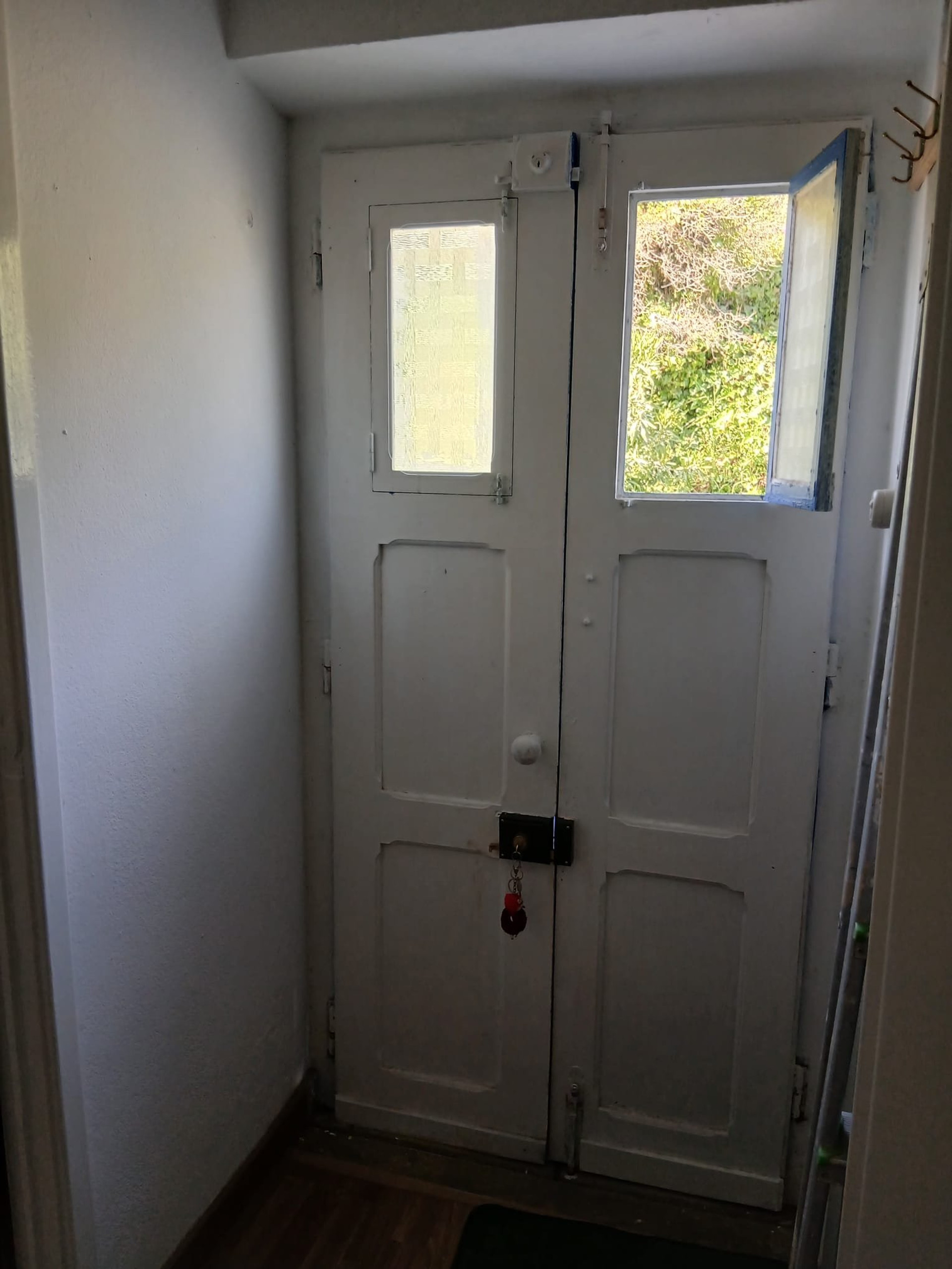White double entrance door