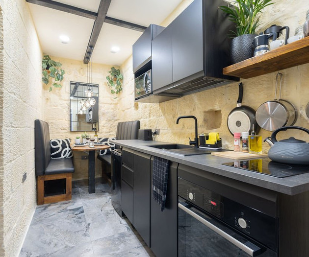 Compact kitchen with dining nook