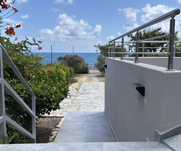 Terrace stairs with sea view