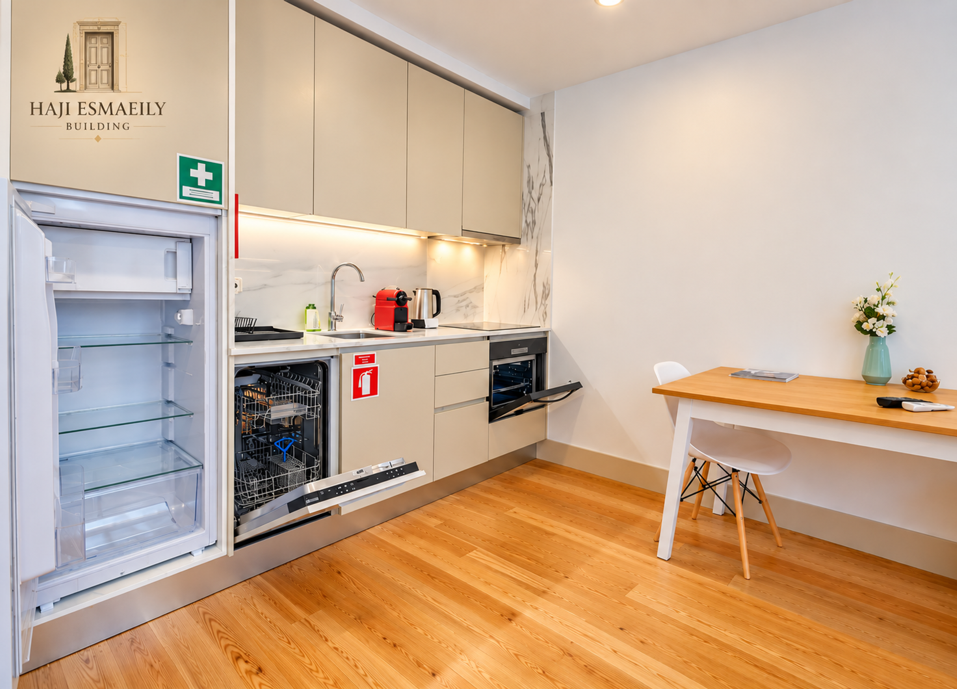 Compact equipped kitchen