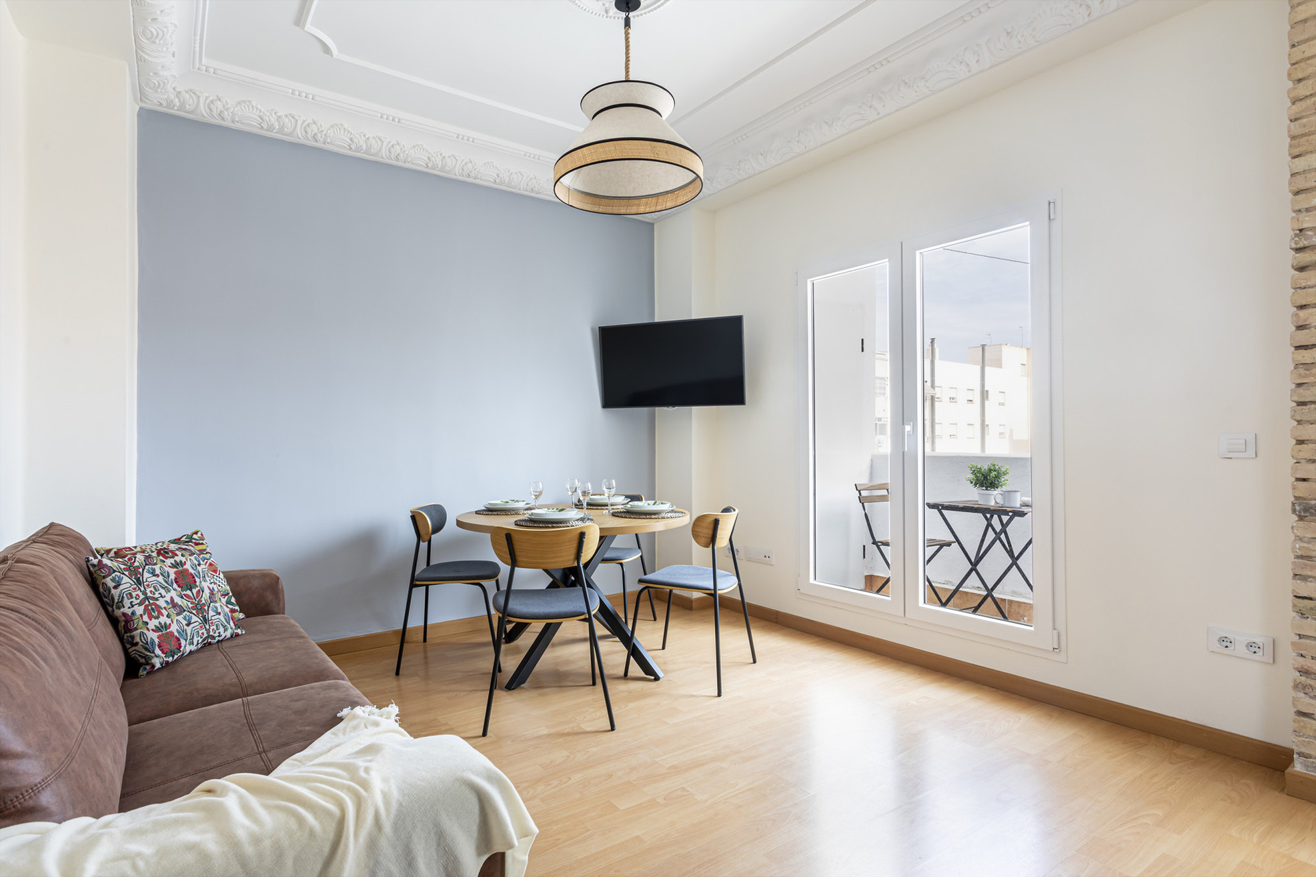 Spacious living and dining area with a relaxing terrace.