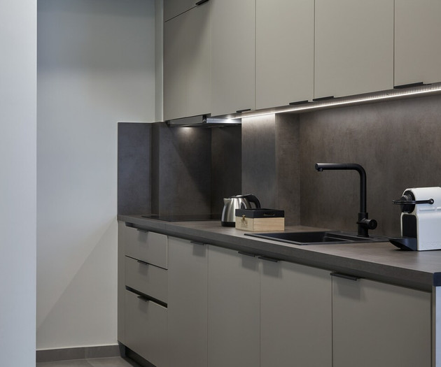 The full equipped kitchen