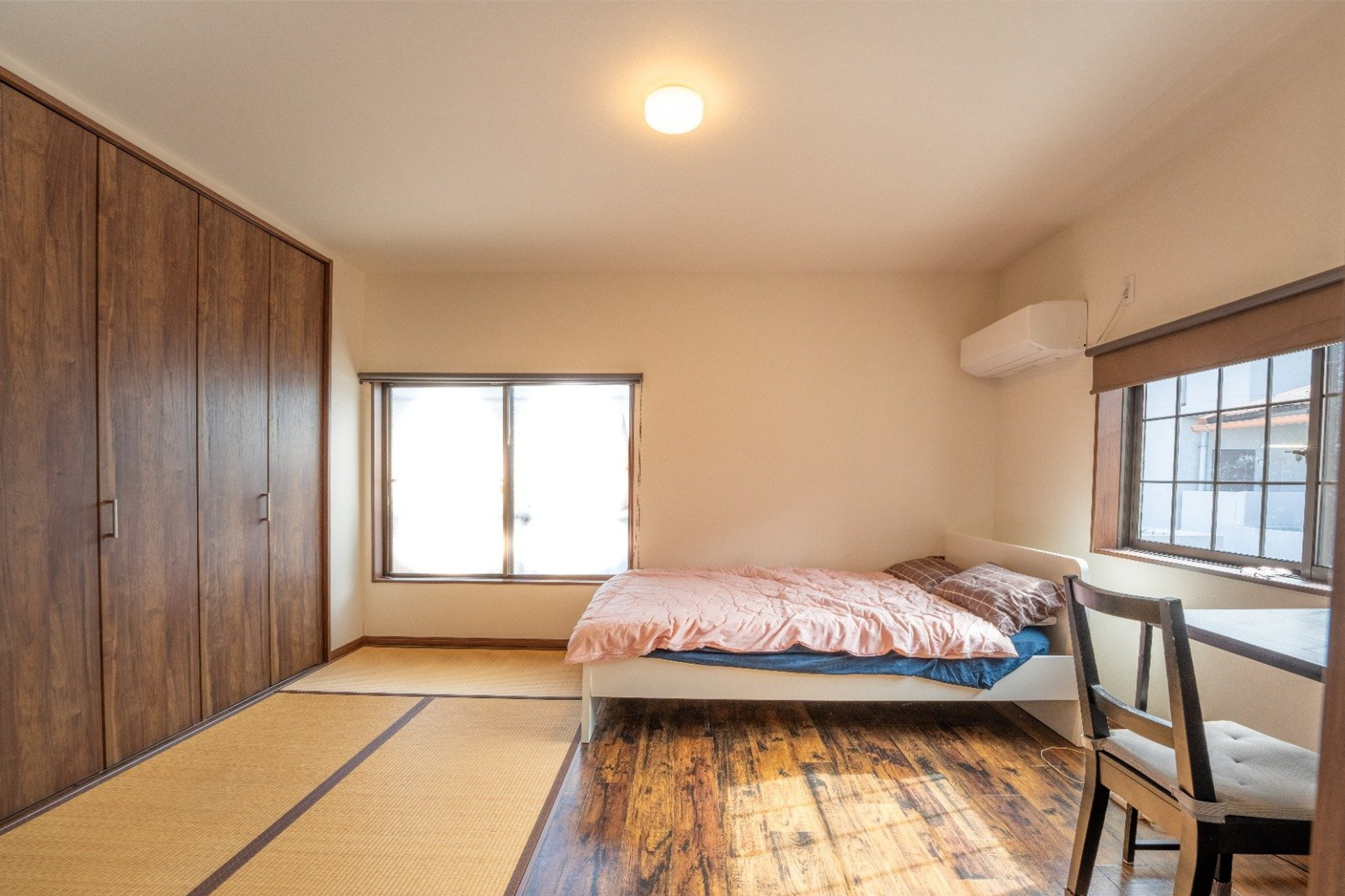 Bedroom with bed and closet