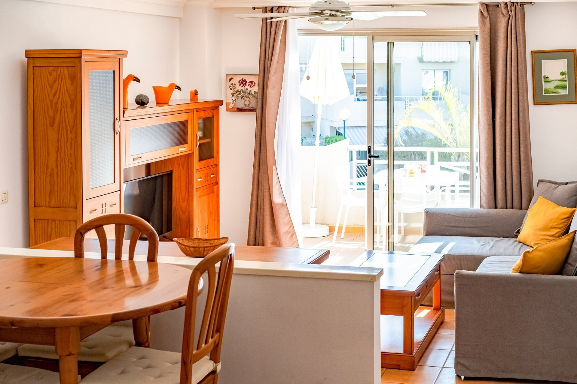 Open living and dining area