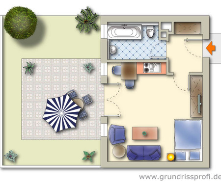 Apartment with garden for 2 persons ApH03