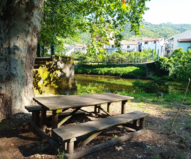 House in village close to river beach and ski