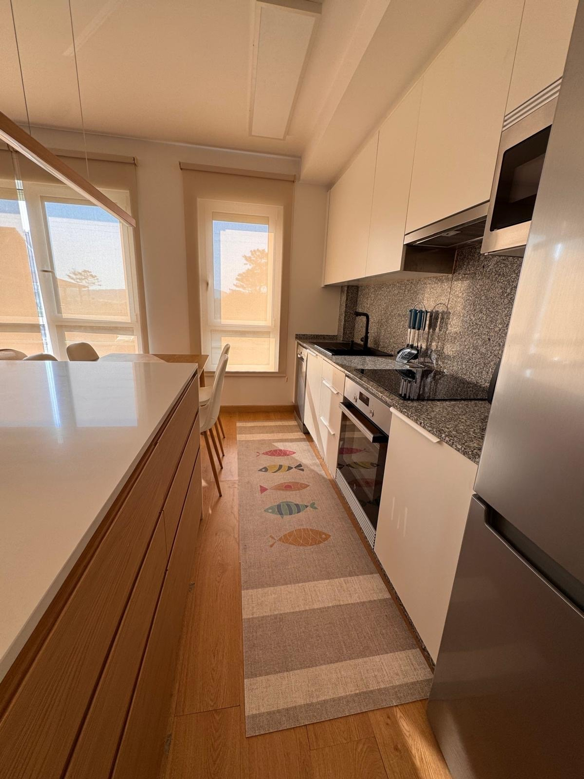 Galley kitchen with appliances