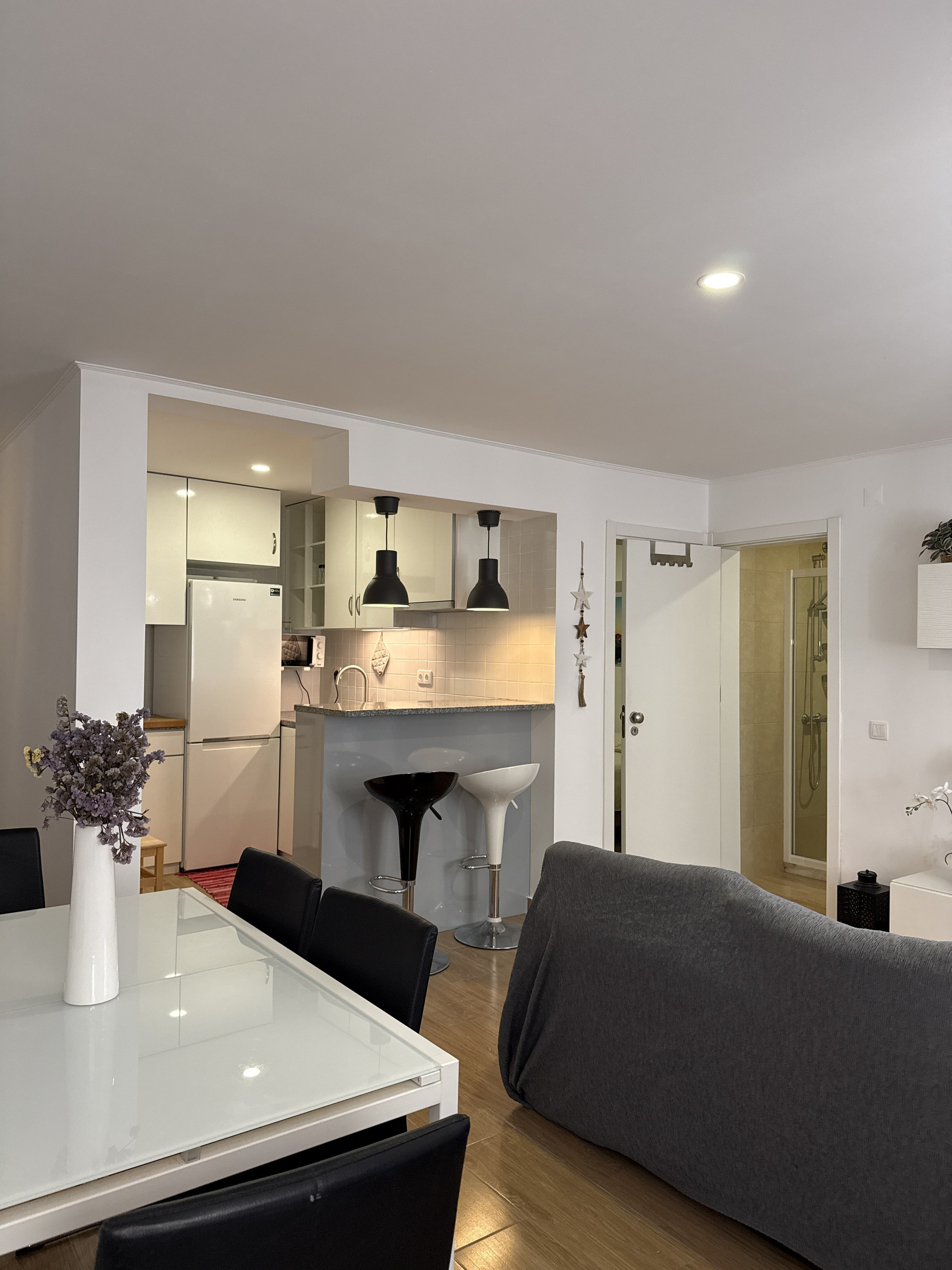 Living area with kitchen overview