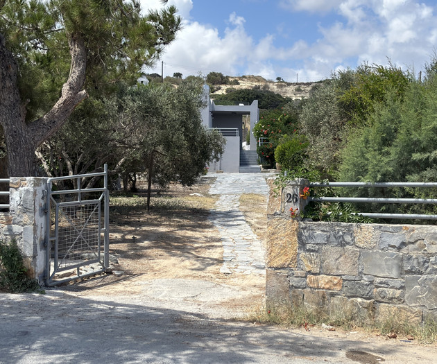 Stone gate entrance to villa