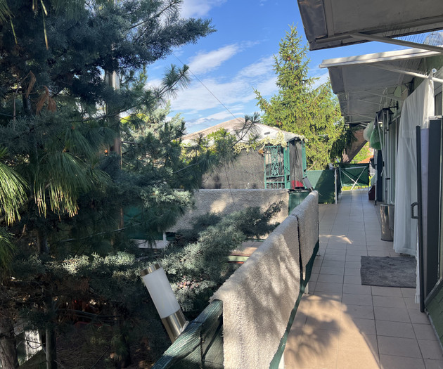 Balcony walkway with tree view