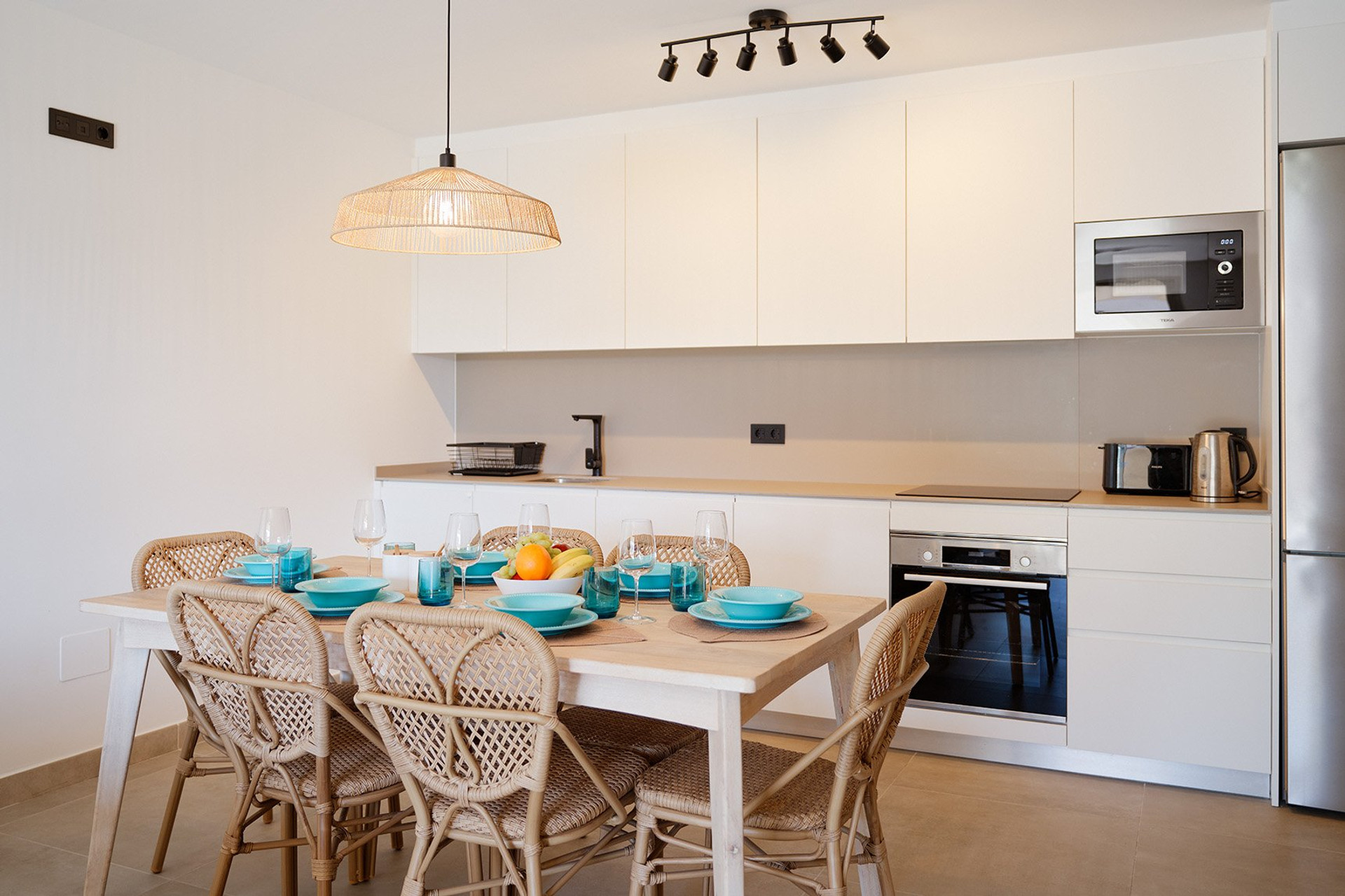 Kitchen dining area rattan chairs