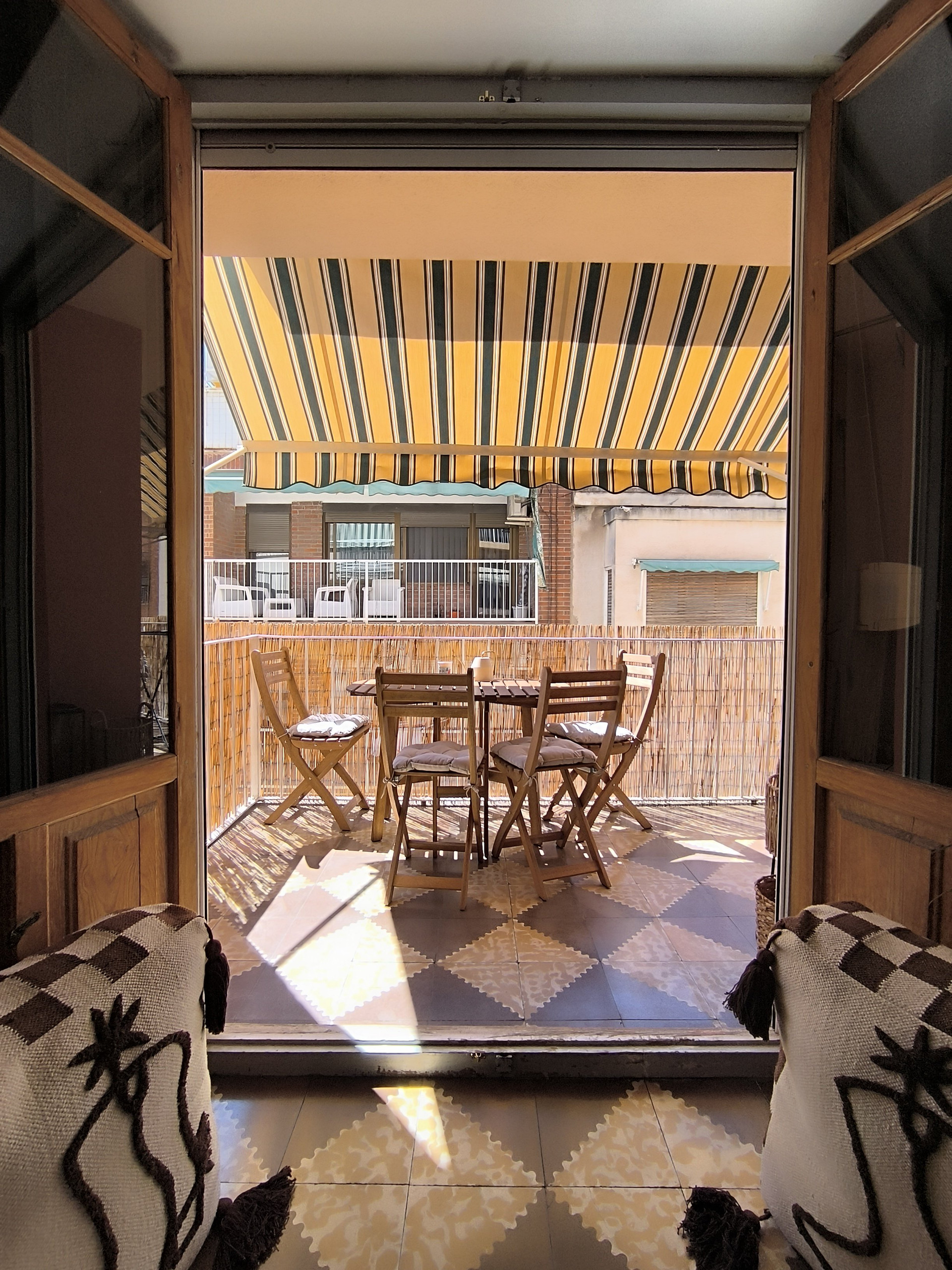 View through doors to balcony
