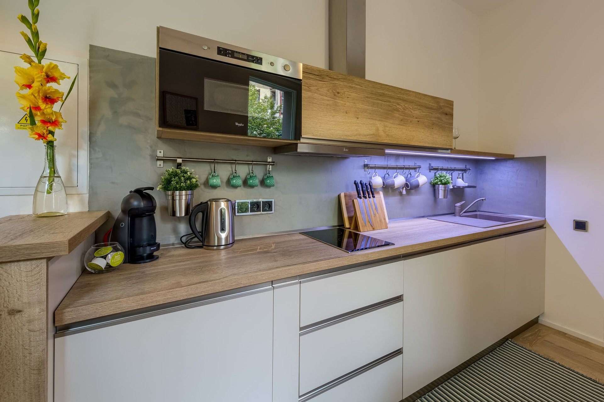 Modern kitchen counter close-up
