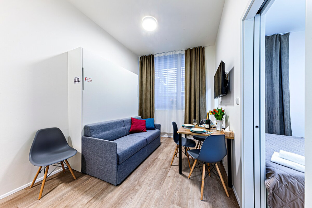 King one-bedroom near Anděl, private parking preview