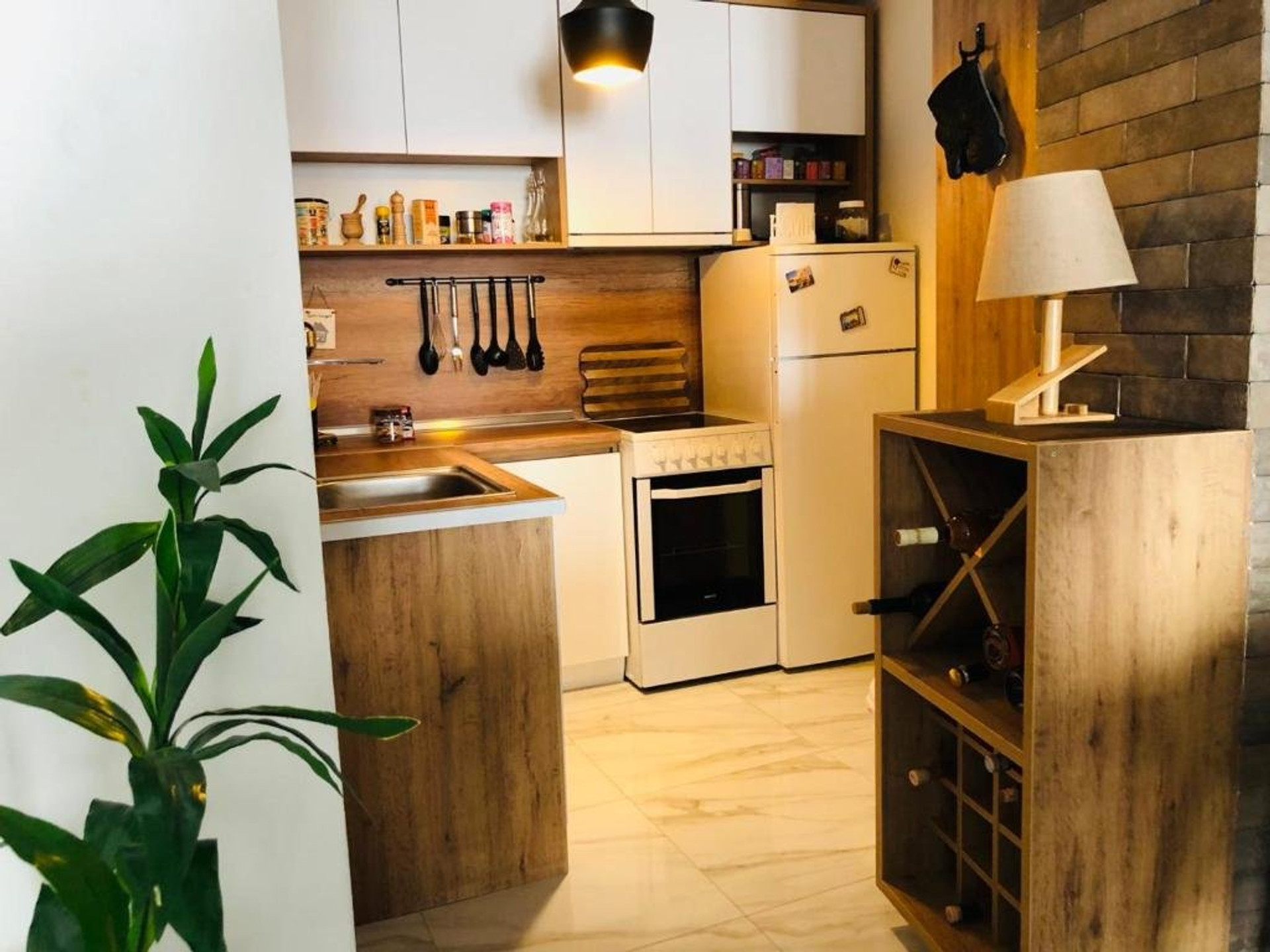 Kitchen and wine rack