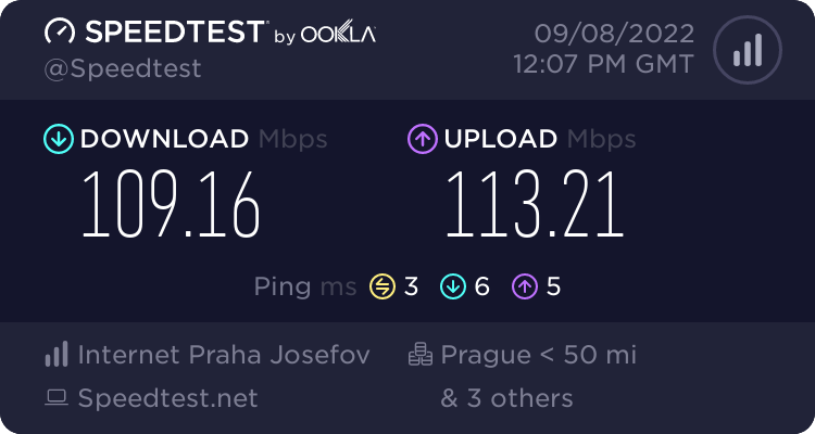 Speedtest.net result