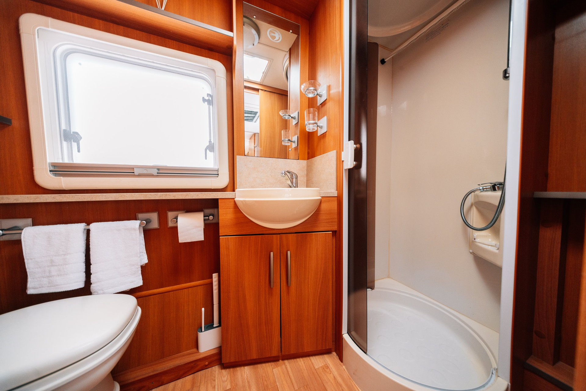 Bathroom with sink and shower