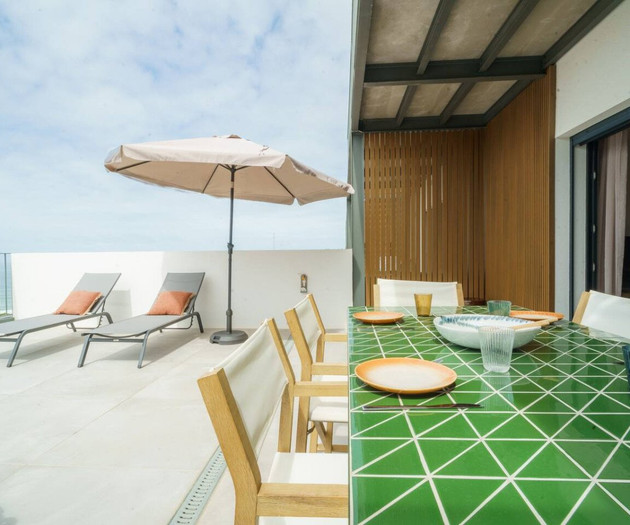 Dining terrace with sea view