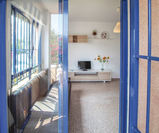 Balcony view into living room