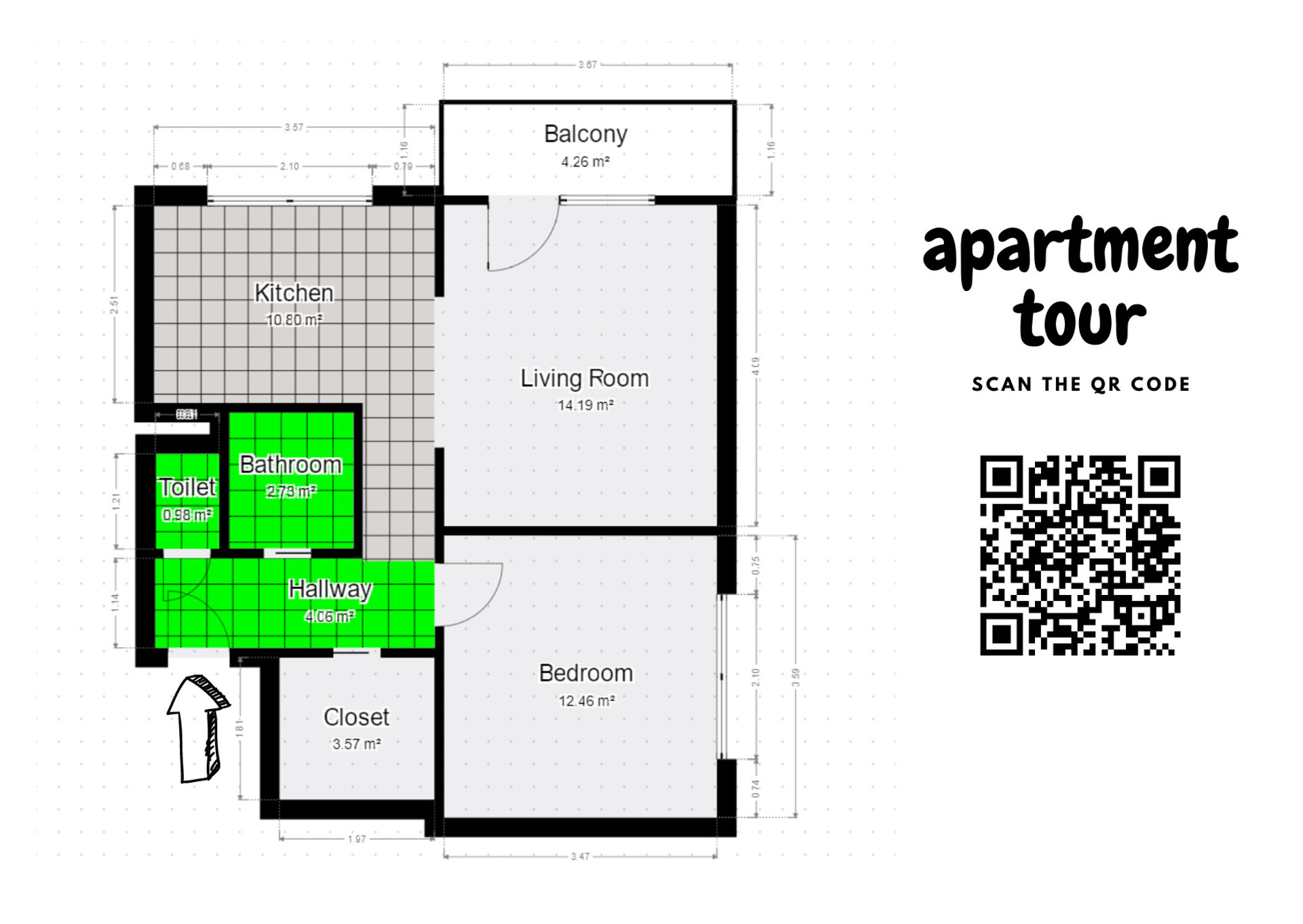Apartment plan and link to video tour