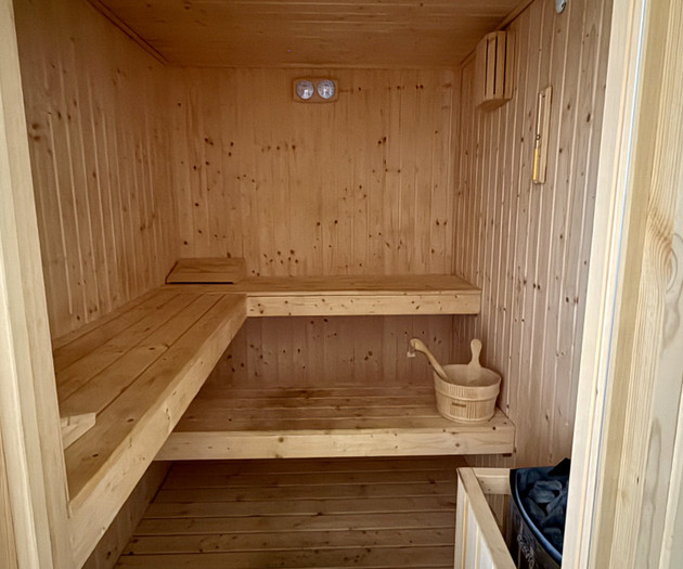 Sauna located next to the gym