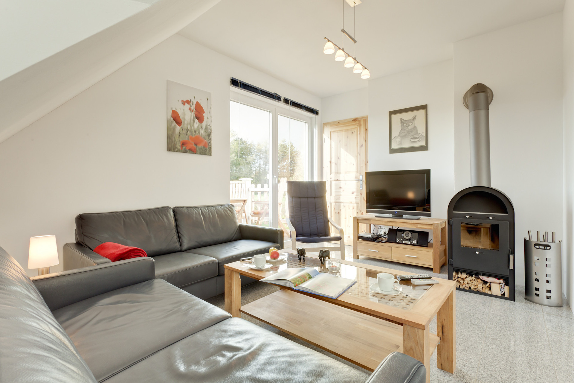 Living room with smart TV
