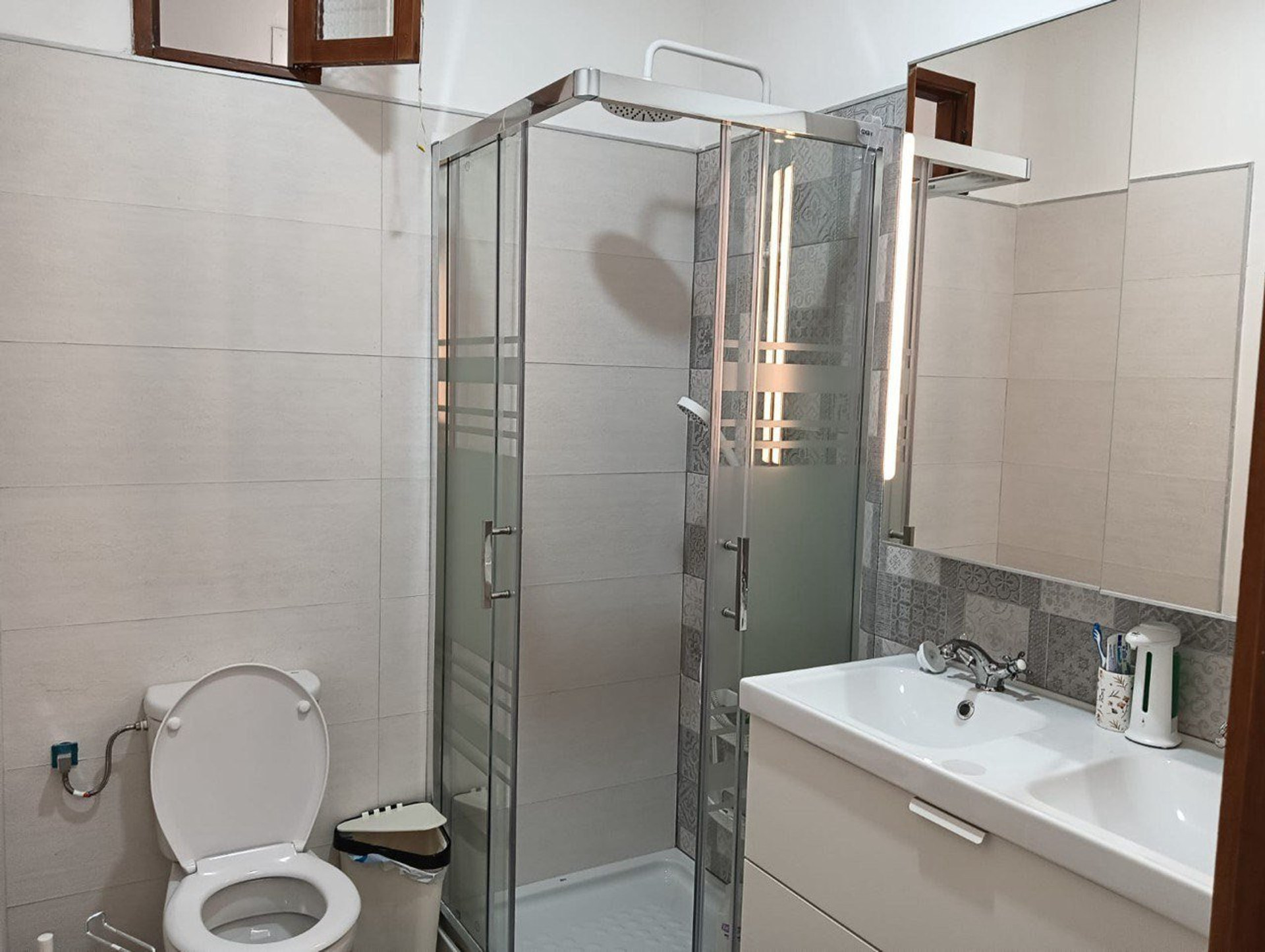 Bathroom with shower sink