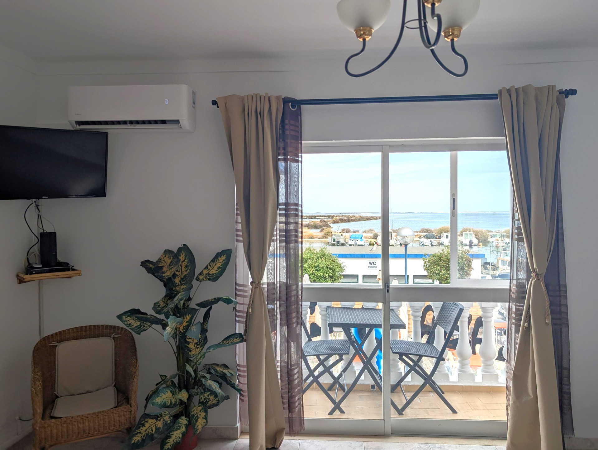 A view of the terrace from inside the room.