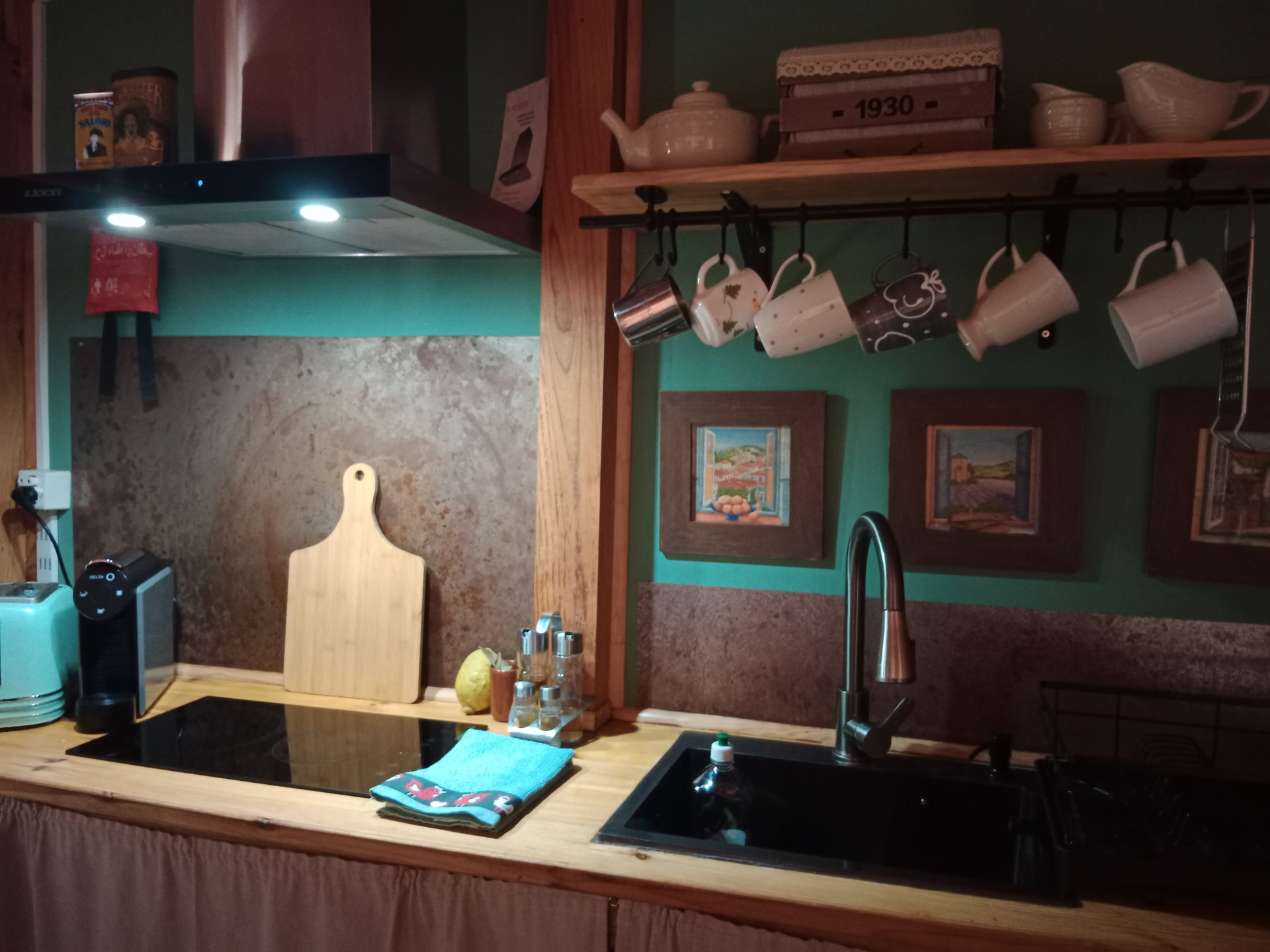 Charming kitchen counter with sink