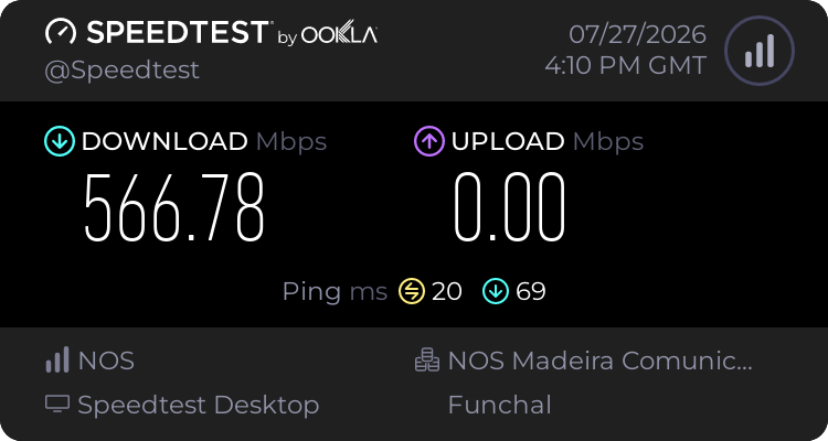 Speedtest.net result