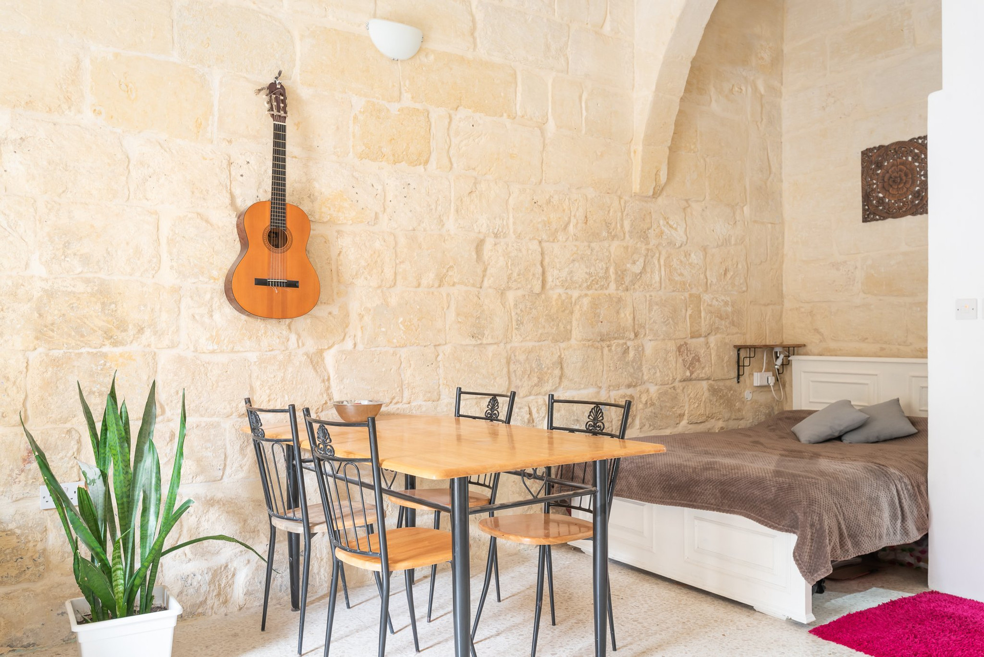 Bedroom nook with dining table