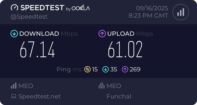 Speedtest.net result