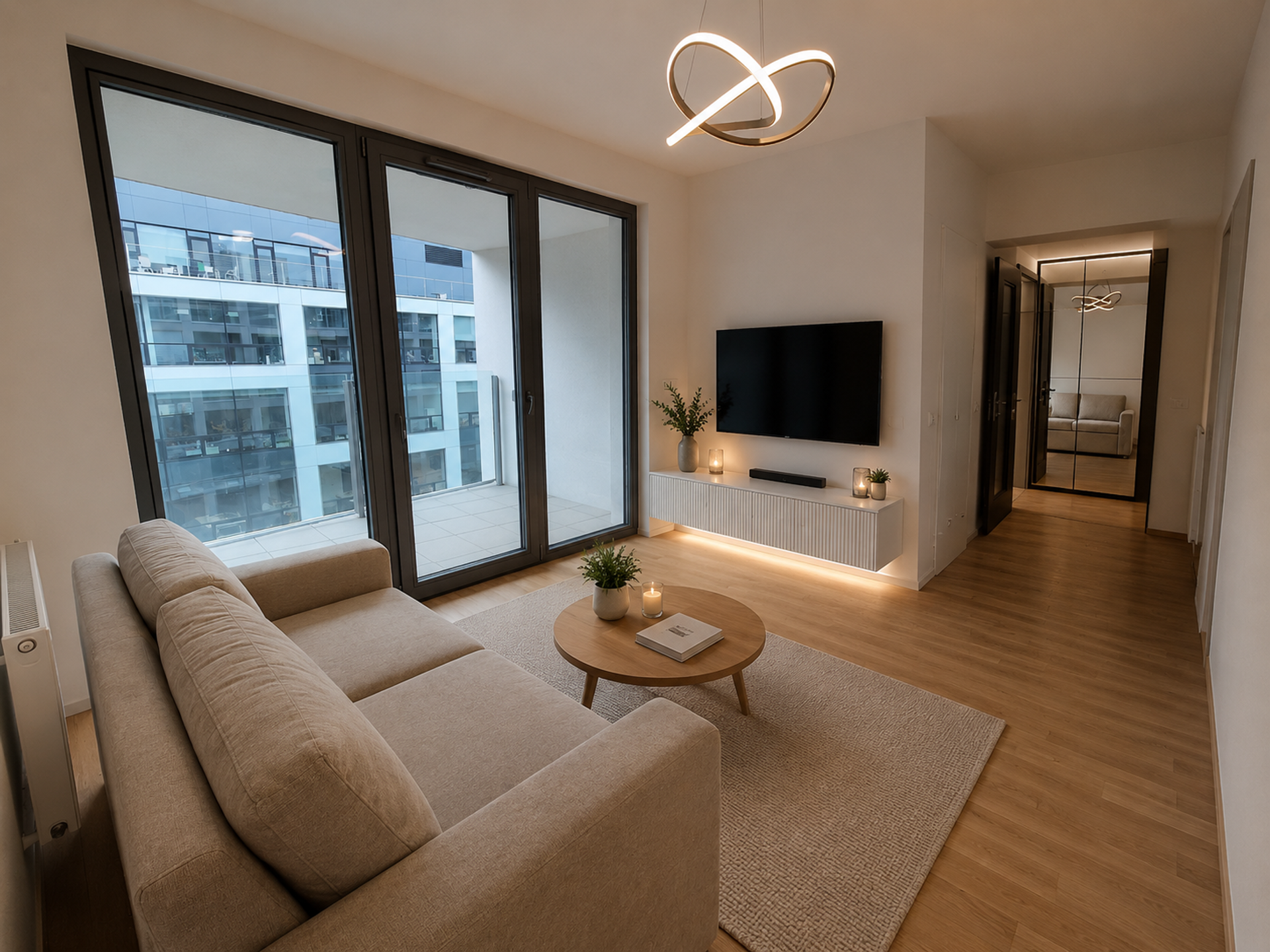Living room with sofa and TV