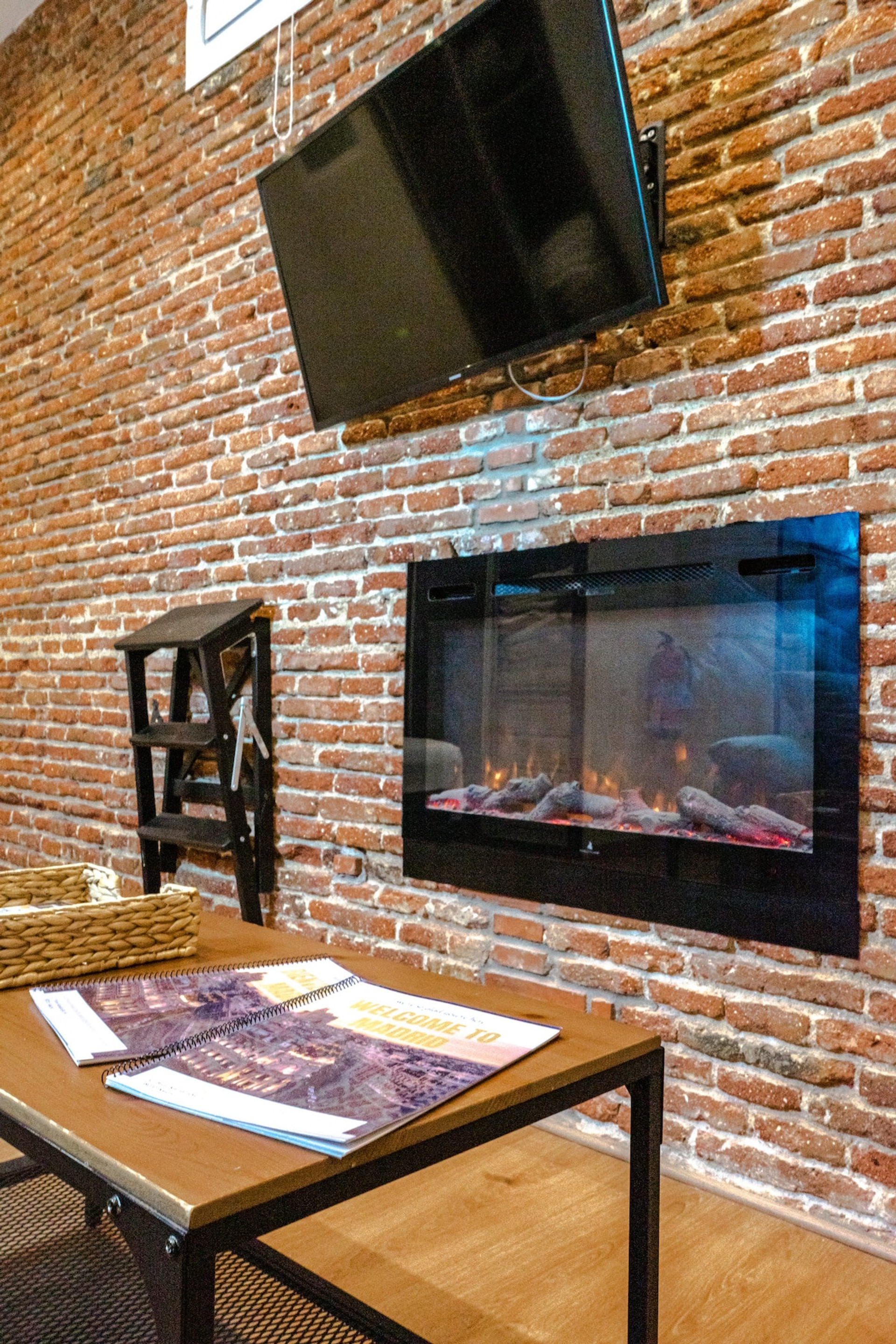 Living room with fireplace