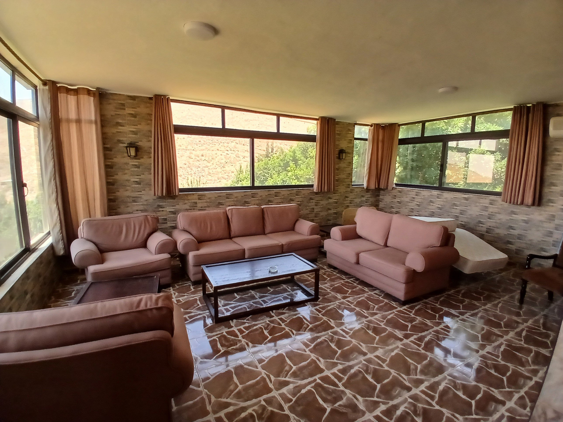 Living room sofas panoramic windows