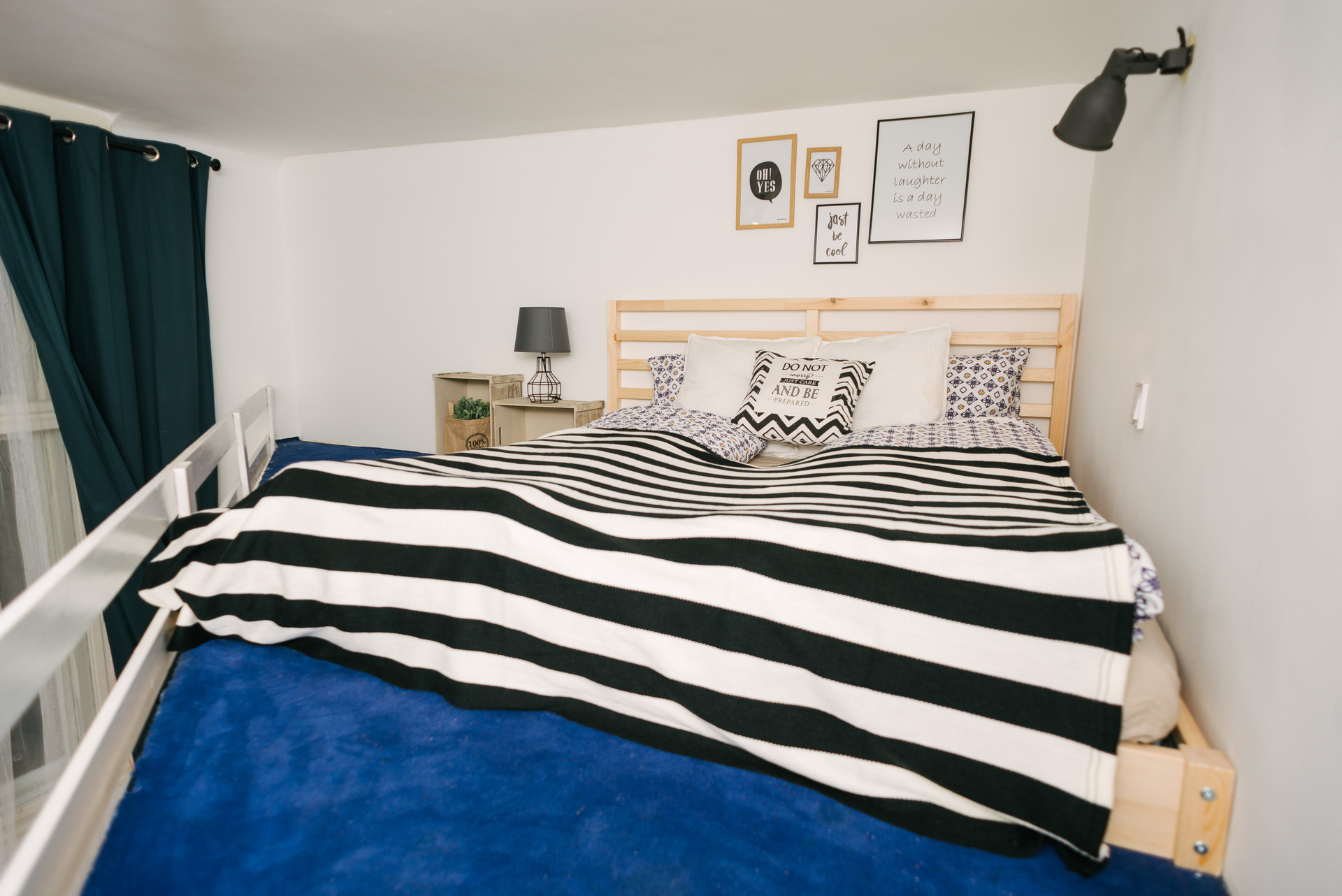 Loft bedroom with double bed