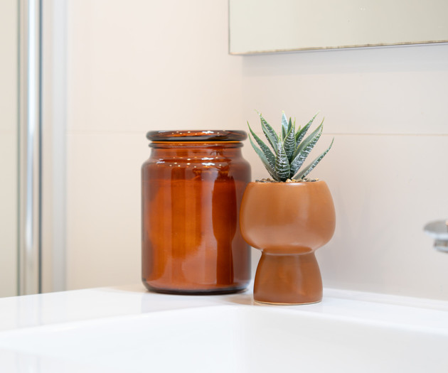 Bathroom counter decor detail