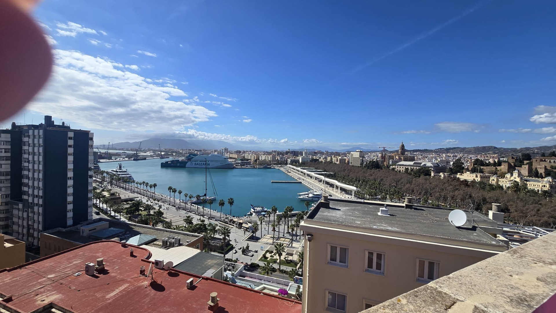 Aerial view of Malaga port