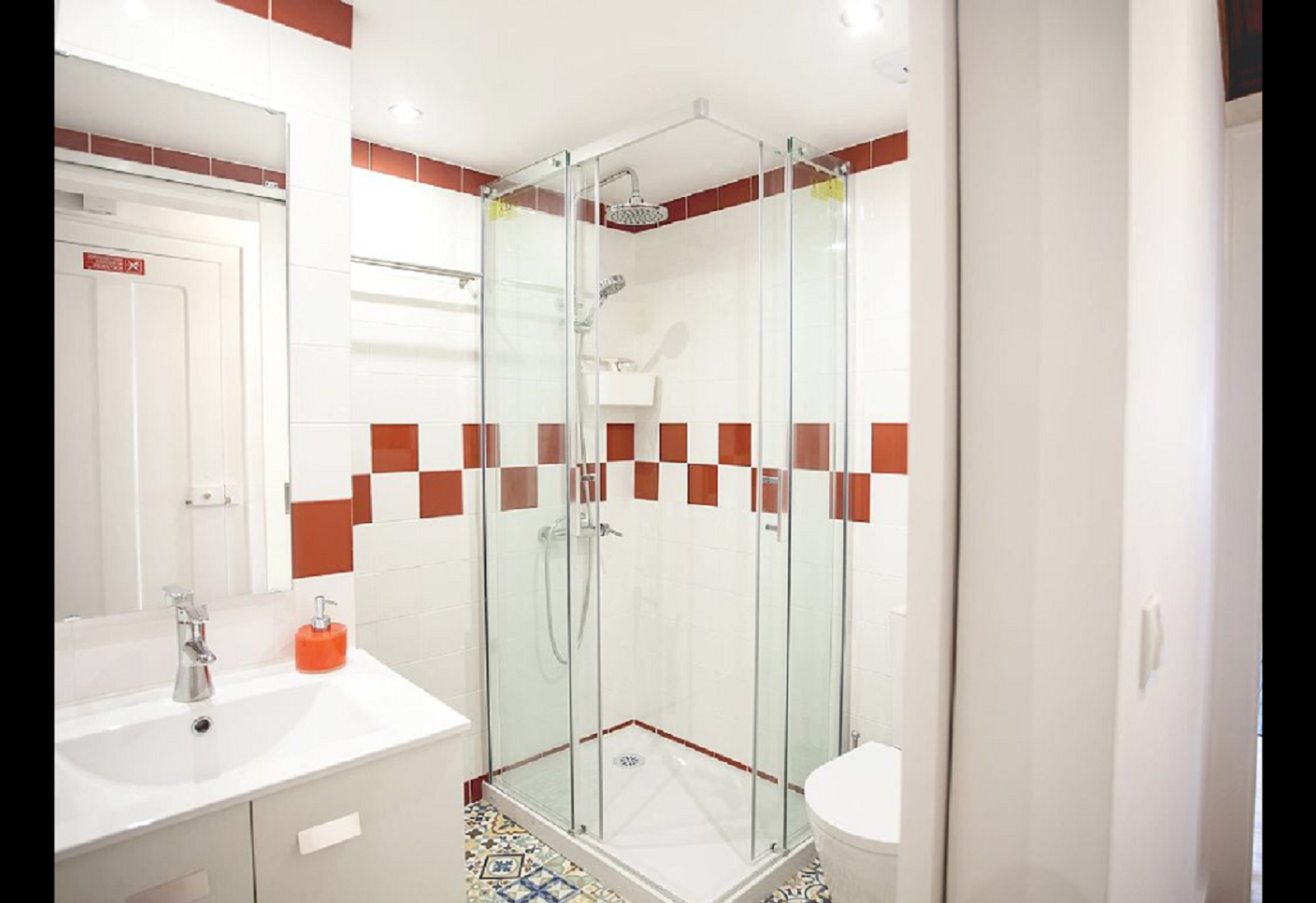 Bathroom with glass shower