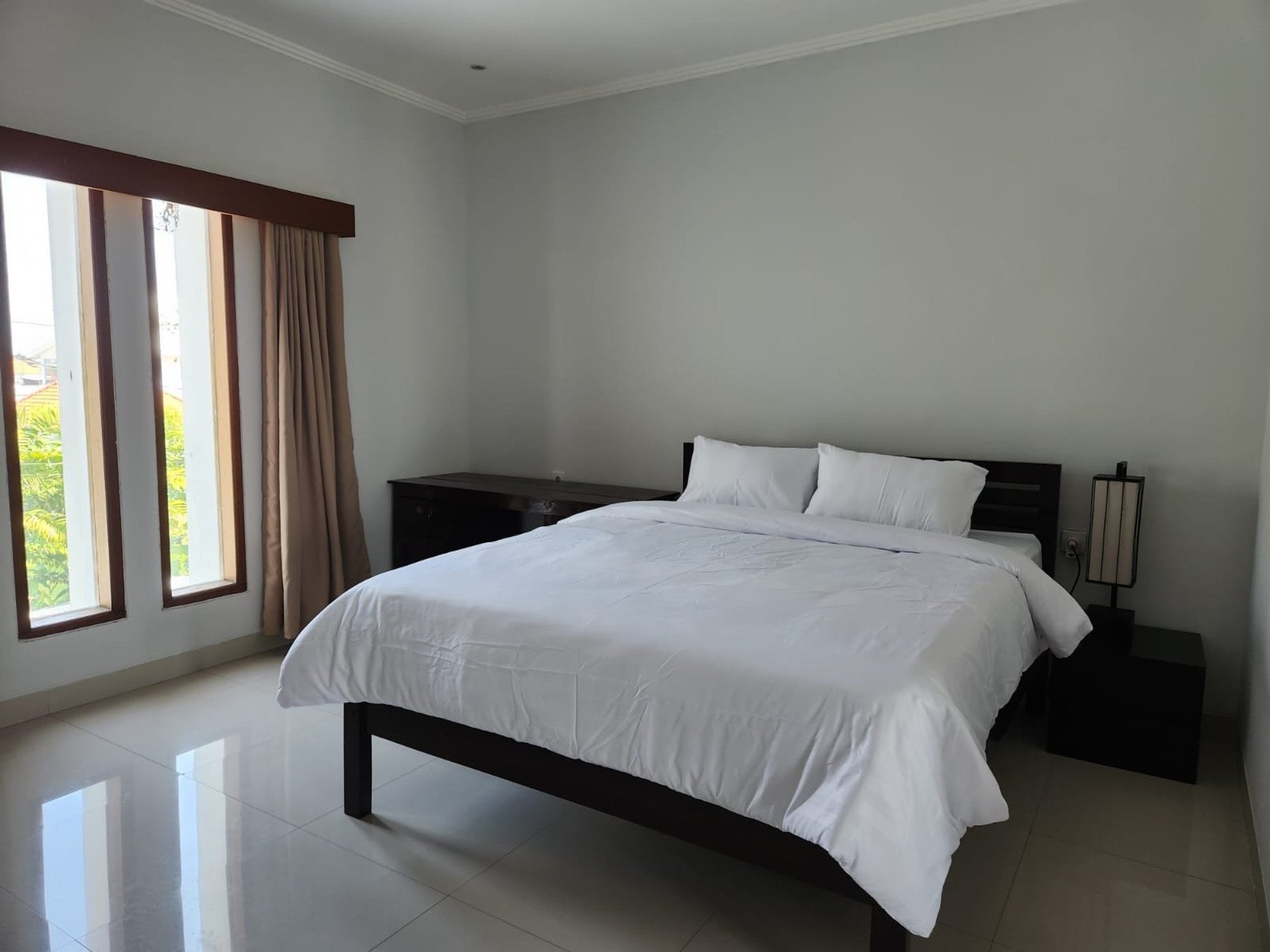 Bedroom with white bedding