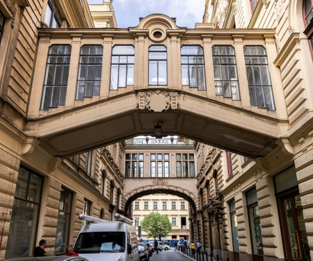 Modern urban room in the city center of Prague