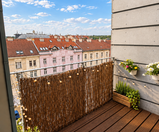 Balcony with city view
