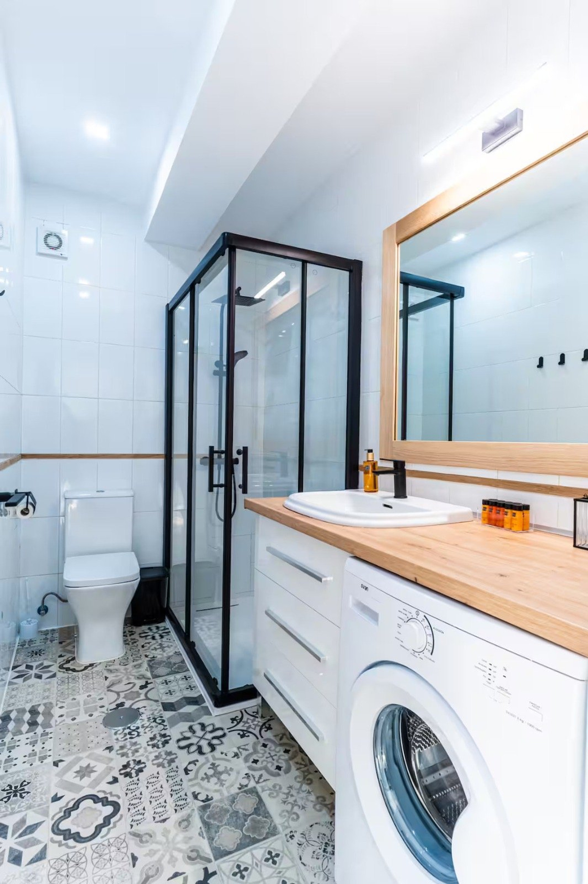 Bathroom with shower and sink