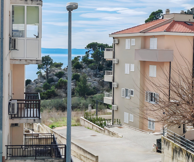 View of buildings and sea