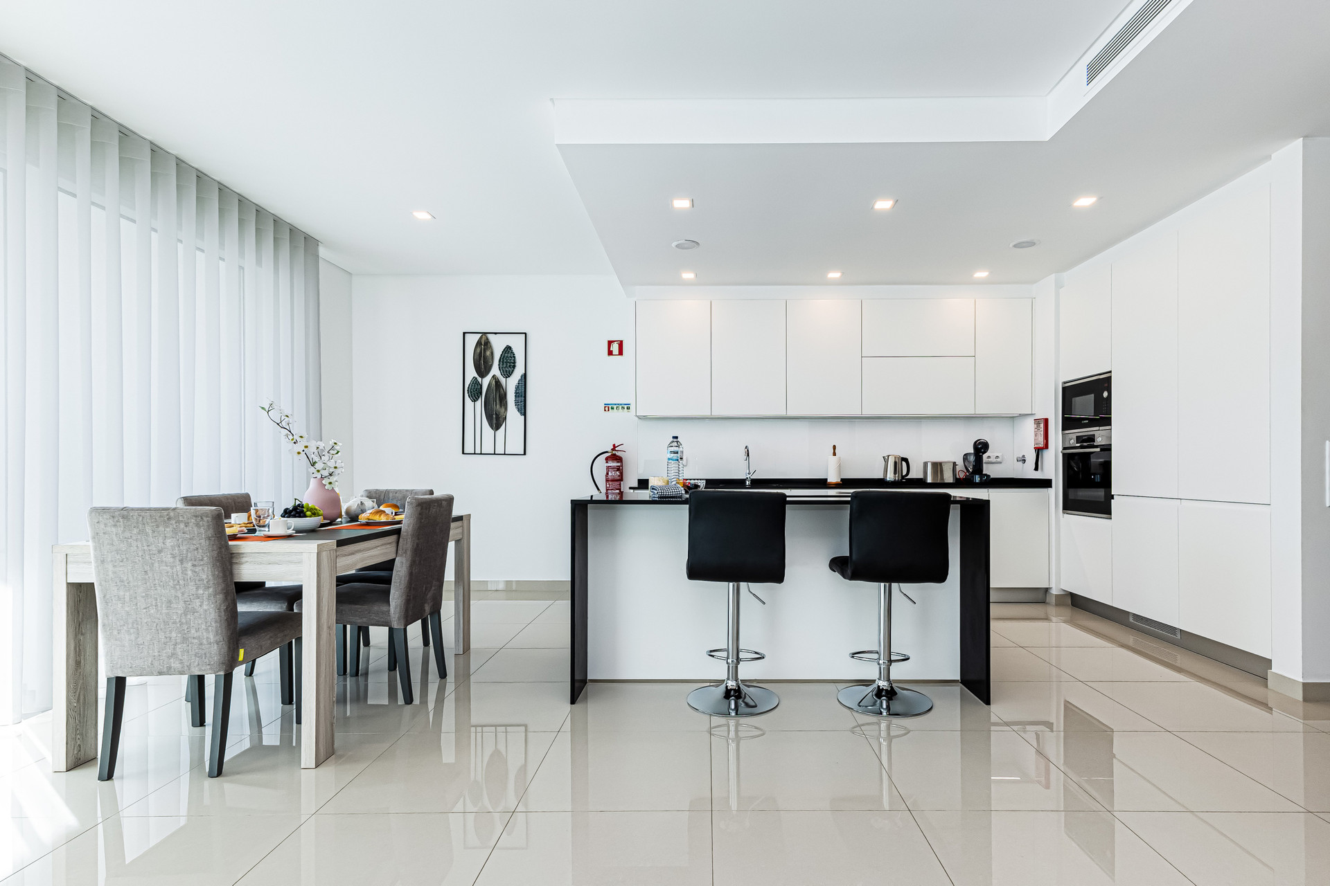 Kitchen with dining table setup