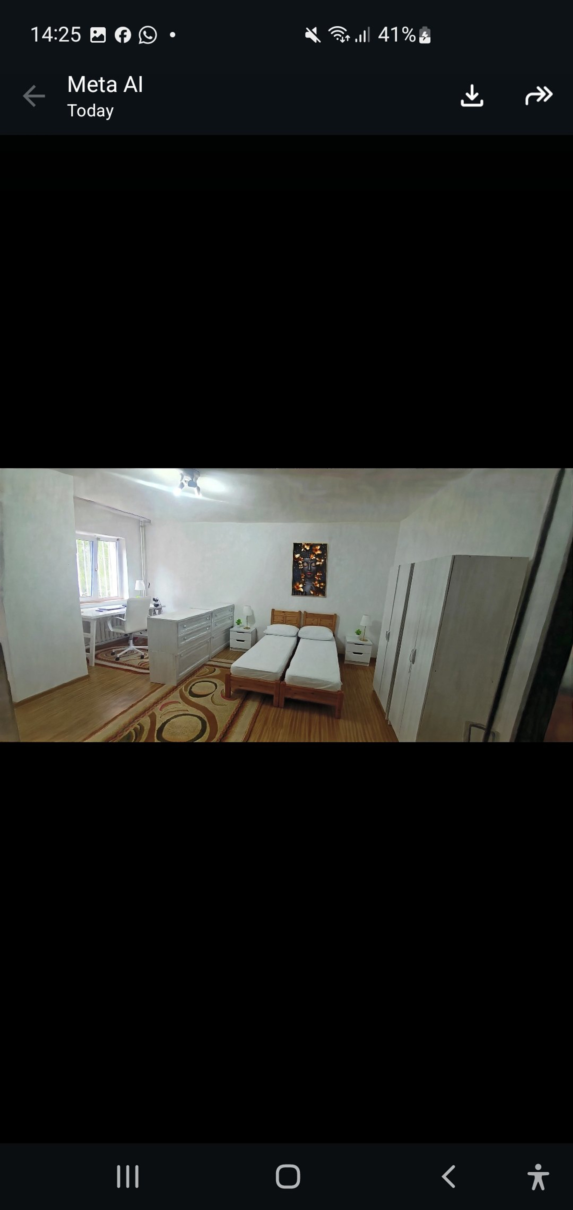 Bedroom with wardrobe and nightstands